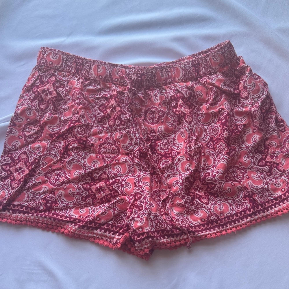 Vintage Hollister Paisley Print Women's Shorts - Pink